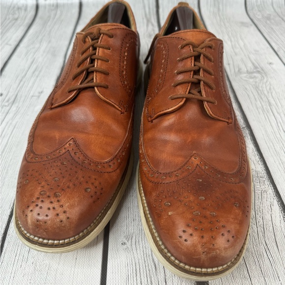 Cole Haan Zero Grand $160 Men's Wingtip Oxfords Dress Shoes Size 10 Brown C21133 - Picture 3 of 10